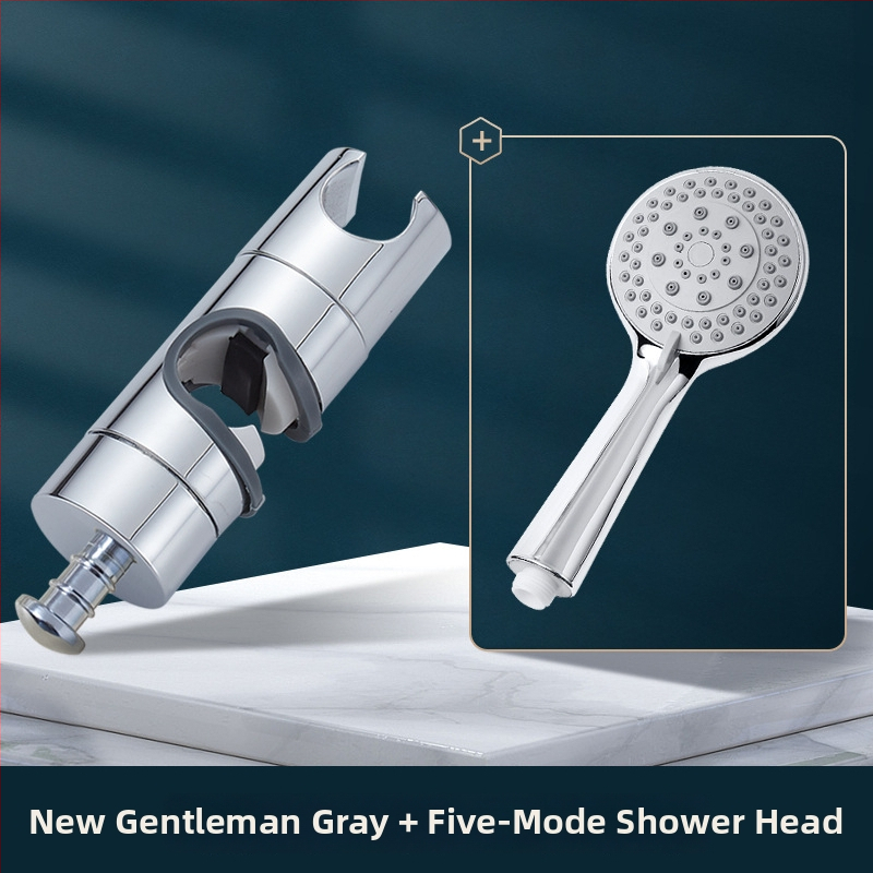 Držiak sprchový s vyvýšenou tyčou, univerzálny, bez vŕtania, nastaviteľné spodné sedenie a posuvný puzdro — Carpenter Ding