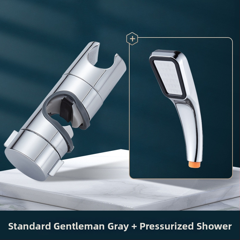 Držiak sprchový s vyvýšenou tyčou, univerzálny, bez vŕtania, nastaviteľné spodné sedenie a posuvný puzdro — Carpenter Ding