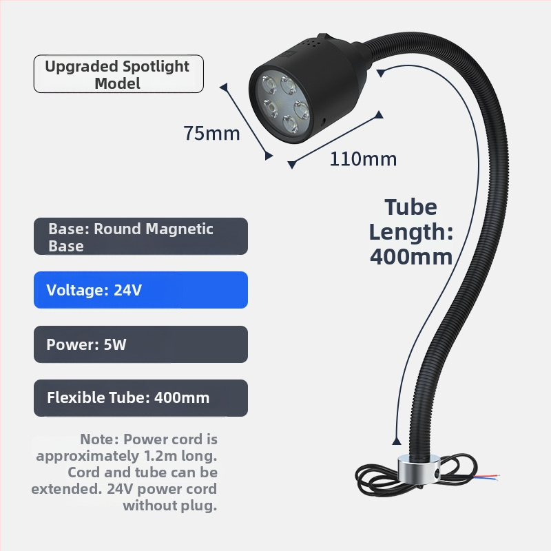 LED φως εργασίας μηχανουργείου με μαγνητική βάση και εύκαμπτο σωλήνα για τόρνο