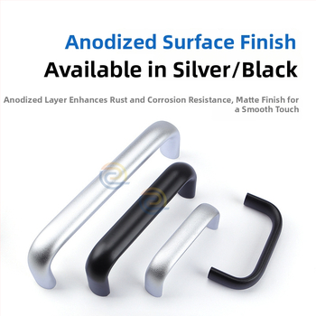 Λαβή από κράμα αλουμινίου LS516 για ντουλάπια, ρυθμιζόμενο διάκενο οπών 30/32/64/75/100/120/128, σχήμα τόξου, μοντέρνο μινιμαλιστικό στυλ