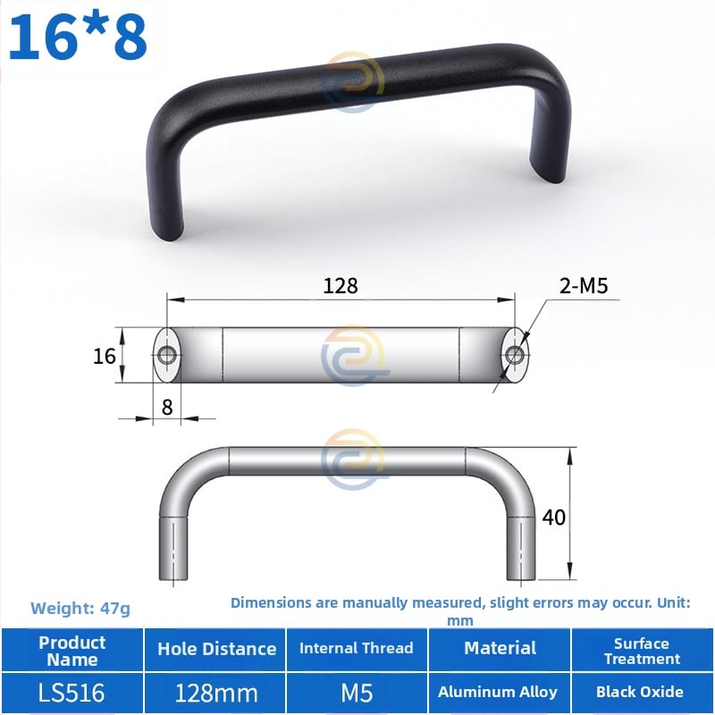 Λαβή από κράμα αλουμινίου LS516 για ντουλάπια, ρυθμιζόμενο διάκενο οπών 30/32/64/75/100/120/128, σχήμα τόξου, μοντέρνο μινιμαλιστικό στυλ