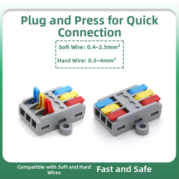 LT-123 Push-In Διακλαδωτής Τερματικού Μπλοκ για Στερεά Καλώδια