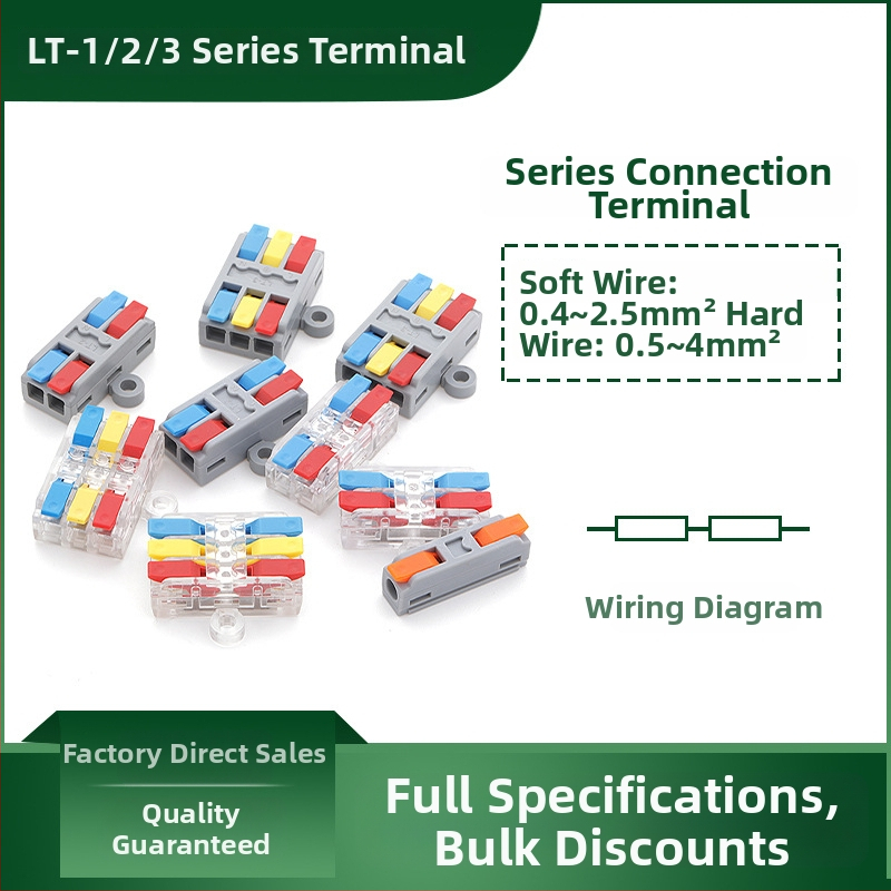 LT-123 Push-In Διακλαδωτής Τερματικού Μπλοκ για Στερεά Καλώδια