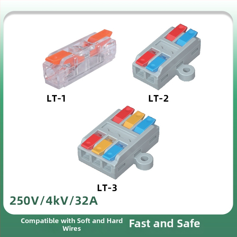 LT-123 Push-In Διακλαδωτής Τερματικού Μπλοκ για Στερεά Καλώδια
