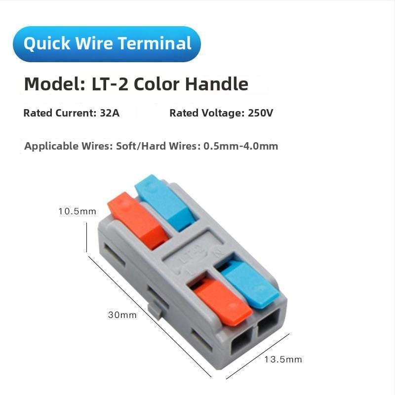 LT-123 Push-In Διακλαδωτής Τερματικού Μπλοκ για Στερεά Καλώδια