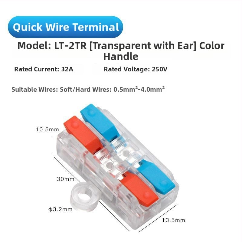 LT-123 Push-In Διακλαδωτής Τερματικού Μπλοκ για Στερεά Καλώδια