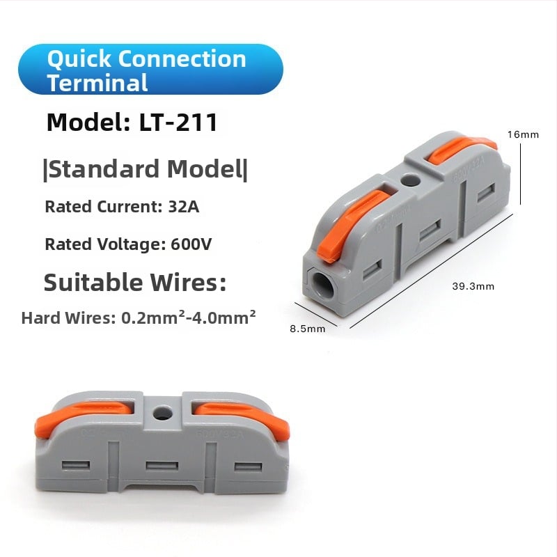 LT-123 Push-In Διακλαδωτής Τερματικού Μπλοκ για Στερεά Καλώδια