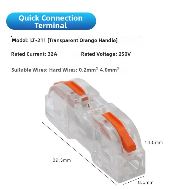 LT-123 Push-In Διακλαδωτής Τερματικού Μπλοκ για Στερεά Καλώδια