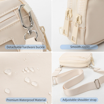 JUNI Geantă crossbody din nylon — unisex, ultra-ușoară, economisire de spațiu, pentru sporturi în aer liber, stil stradal