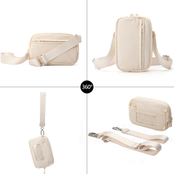 JUNI Geantă crossbody din nylon — unisex, ultra-ușoară, economisire de spațiu, pentru sporturi în aer liber, stil stradal