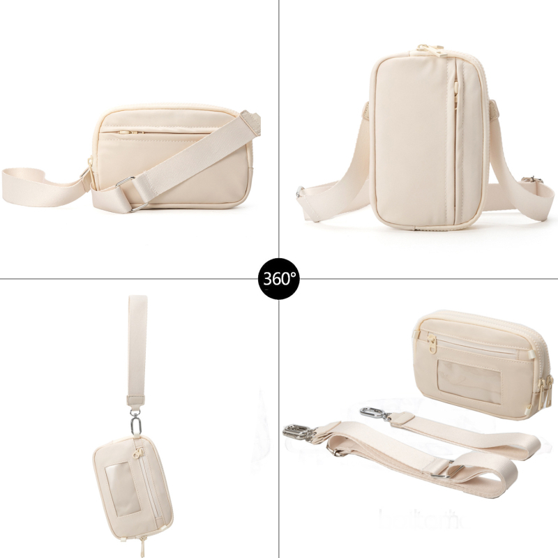 JUNI Geantă crossbody din nylon — unisex, ultra-ușoară, economisire de spațiu, pentru sporturi în aer liber, stil stradal