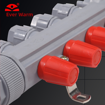 Rozdeľovač vody pre podlahové vykurovanie PPR – vysoký tok, moderný minimalistický štýl, materiál PP-R, montáž závitom, priemer vetiev 20 mm, prevádzková teplota 70°C, Forever Warm