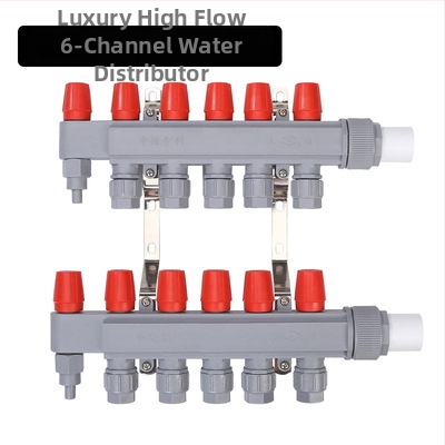 Rozdeľovač vody pre podlahové vykurovanie PPR – vysoký tok, moderný minimalistický štýl, materiál PP-R, montáž závitom, priemer vetiev 20 mm, prevádzková teplota 70°C, Forever Warm