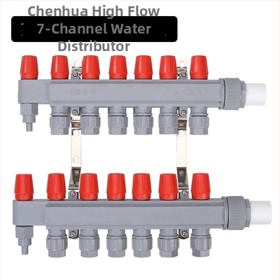 Rozdeľovač vody pre podlahové vykurovanie PPR – vysoký tok, moderný minimalistický štýl, materiál PP-R, montáž závitom, priemer vetiev 20 mm, prevádzková teplota 70°C, Forever Warm