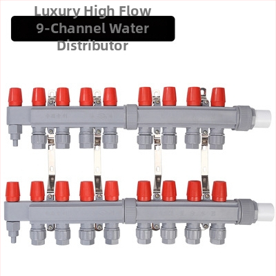 Rozdeľovač vody pre podlahové vykurovanie PPR – vysoký tok, moderný minimalistický štýl, materiál PP-R, montáž závitom, priemer vetiev 20 mm, prevádzková teplota 70°C, Forever Warm