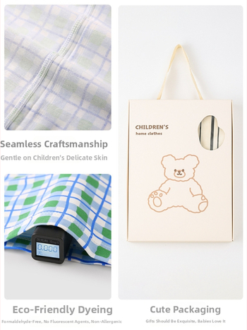 Σετ πιτζάμών για παιδιά - Yassel βισκόζη-ελαστάν, στρογγυλός λαιμός, 3/4 μανίκια, μοτίβο καρτούν, απομάκρυνση υγρασίας