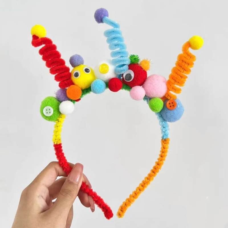 Лента за глава - ръчно изработена, смесени материали, стил Cartoon, свеж и сладък, унисекс, Пролет 2024