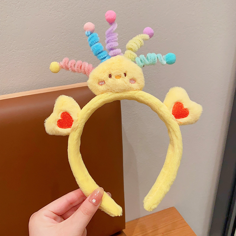 Лента за глава - ръчно изработена, смесени материали, стил Cartoon, свеж и сладък, унисекс, Пролет 2024