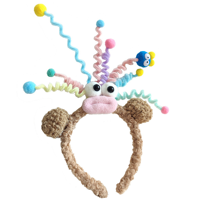 Лента за глава - ръчно изработена, смесени материали, стил Cartoon, свеж и сладък, унисекс, Пролет 2024