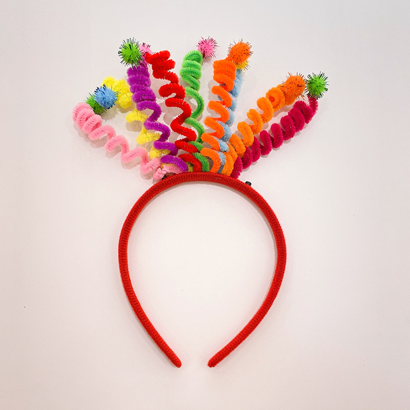 Лента за глава - ръчно изработена, смесени материали, стил Cartoon, свеж и сладък, унисекс, Пролет 2024