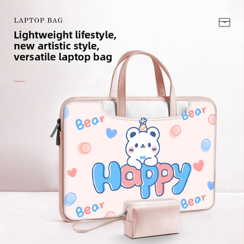 Geantă pentru laptop din PU piele, impermeabilă, rezistentă la abraziune, absorbție a șocurilor, imprimeu anime