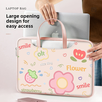 Geantă pentru laptop din PU piele, impermeabilă, rezistentă la abraziune, absorbție a șocurilor, imprimeu anime