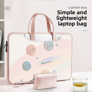 Geantă pentru laptop din PU piele, impermeabilă, rezistentă la abraziune, absorbție a șocurilor, imprimeu anime