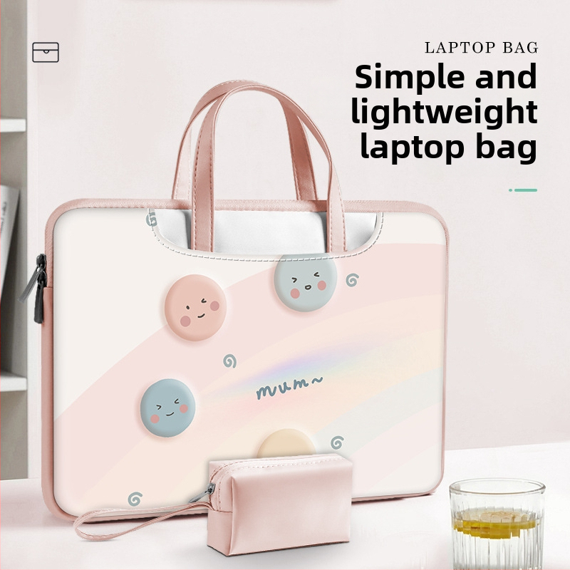 Geantă pentru laptop din PU piele, impermeabilă, rezistentă la abraziune, absorbție a șocurilor, imprimeu anime