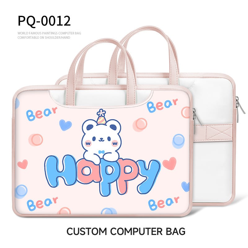 Geantă pentru laptop din PU piele, impermeabilă, rezistentă la abraziune, absorbție a șocurilor, imprimeu anime