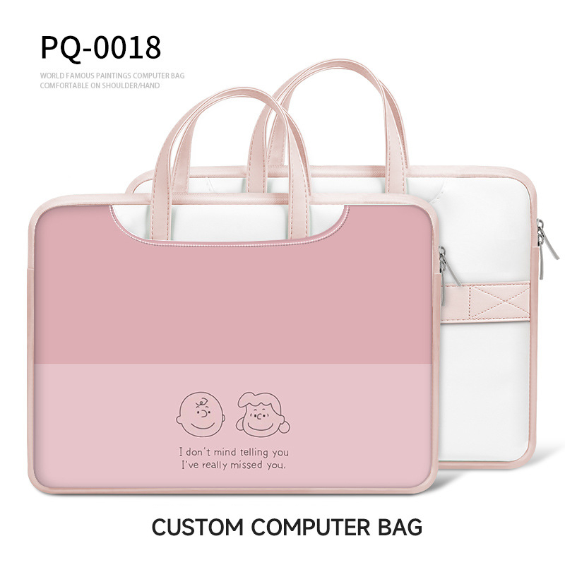 Geantă pentru laptop din PU piele, impermeabilă, rezistentă la abraziune, absorbție a șocurilor, imprimeu anime