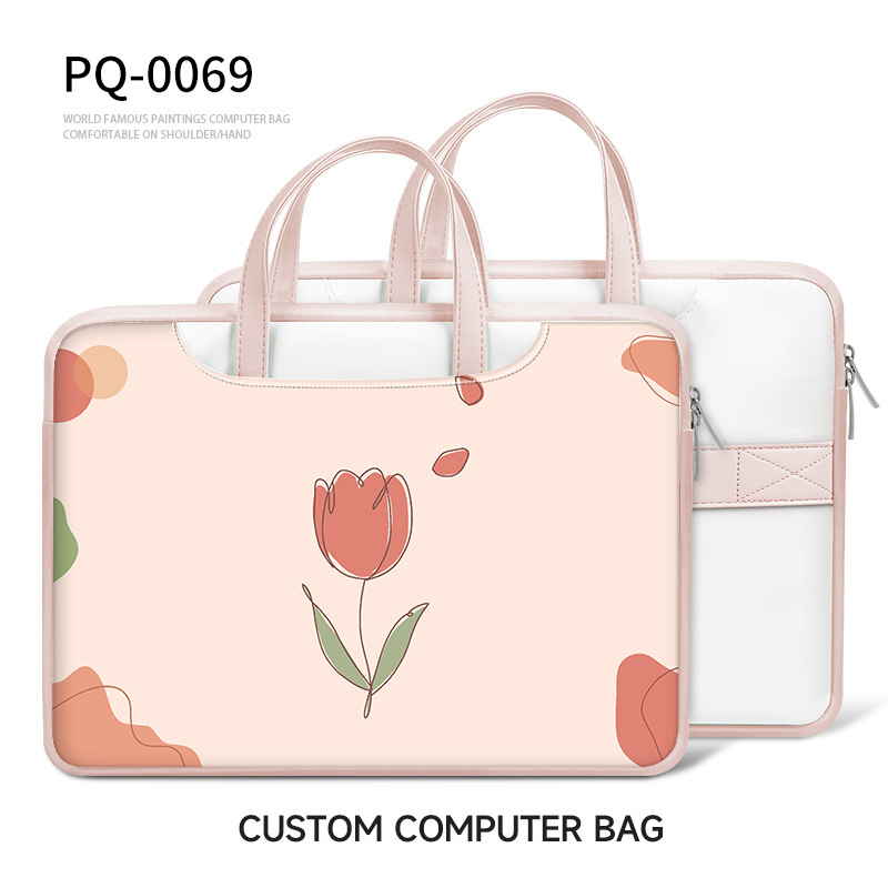 Geantă pentru laptop din PU piele, impermeabilă, rezistentă la abraziune, absorbție a șocurilor, imprimeu anime