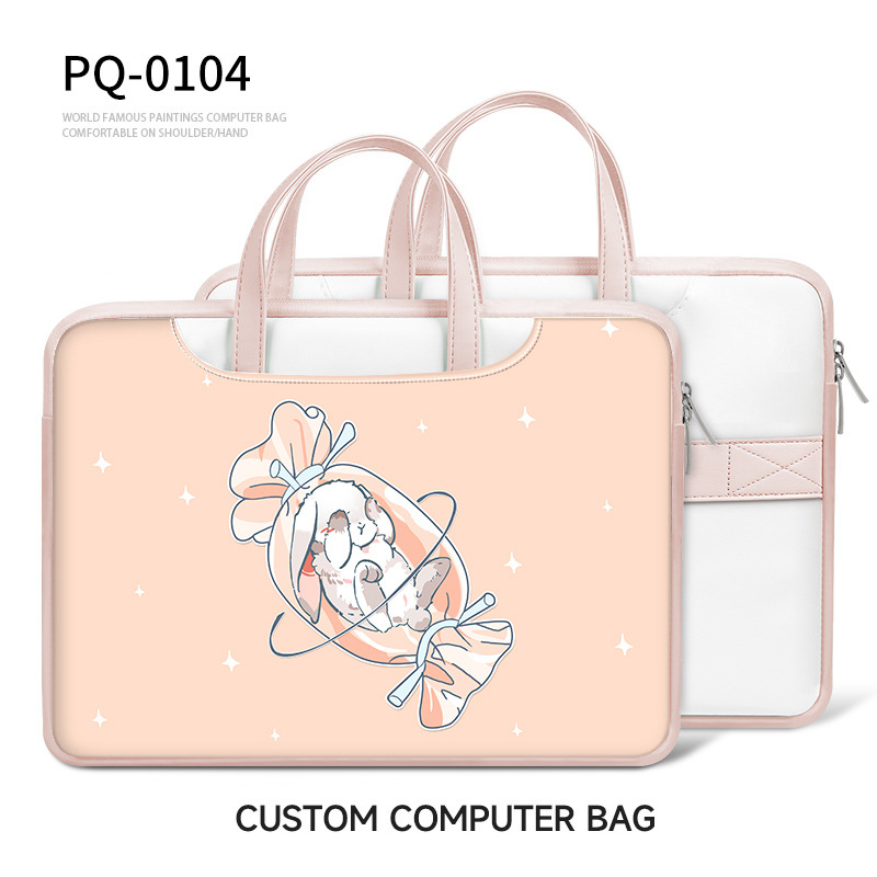 Geantă pentru laptop din PU piele, impermeabilă, rezistentă la abraziune, absorbție a șocurilor, imprimeu anime
