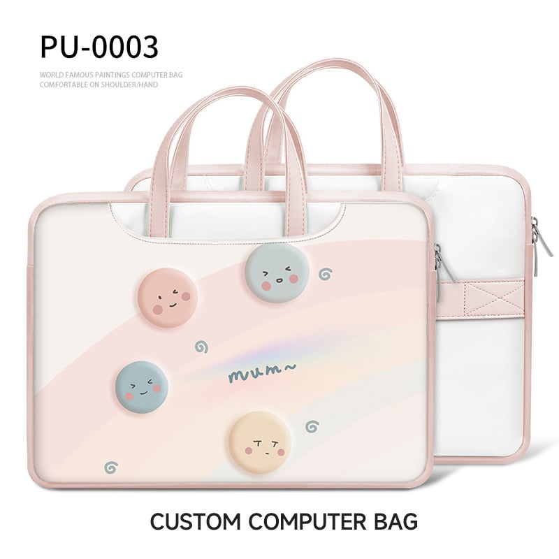 Geantă pentru laptop din PU piele, impermeabilă, rezistentă la abraziune, absorbție a șocurilor, imprimeu anime