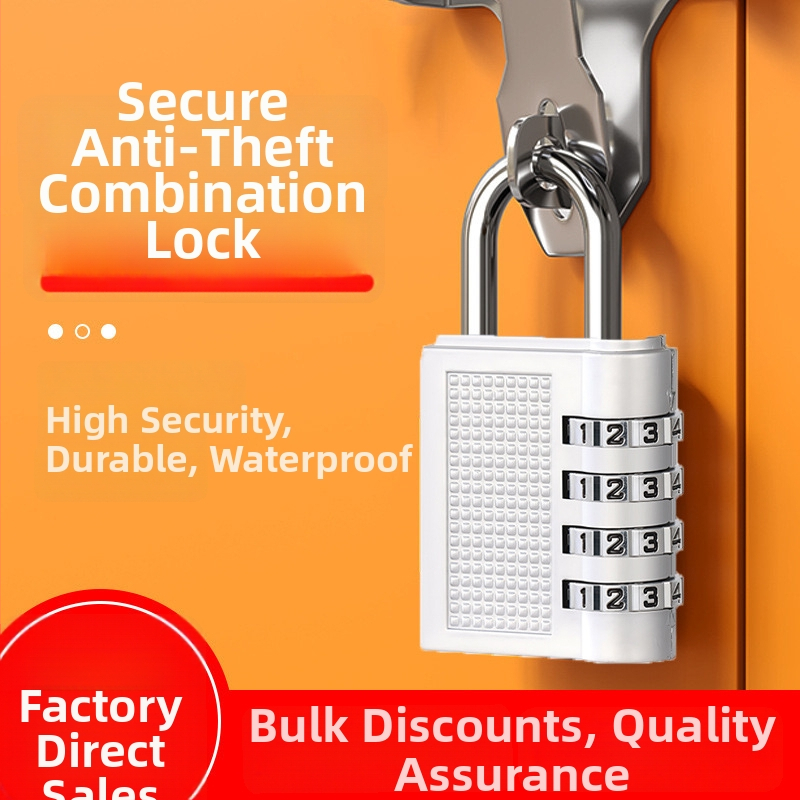 Štvordigitový kovový zámok s heslom, Model 06, univerzálny dizajn, vhodný pre internátne skrinky a dvere skríň, suterén a garáž.
