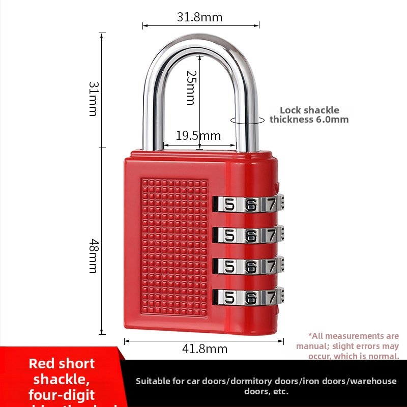 Štvordigitový kovový zámok s heslom, Model 06, univerzálny dizajn, vhodný pre internátne skrinky a dvere skríň, suterén a garáž.