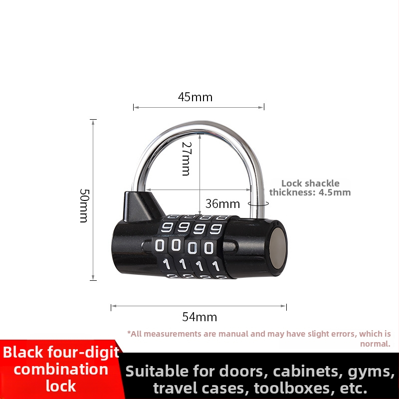 Štvordigitový kovový zámok s heslom, Model 06, univerzálny dizajn, vhodný pre internátne skrinky a dvere skríň, suterén a garáž.