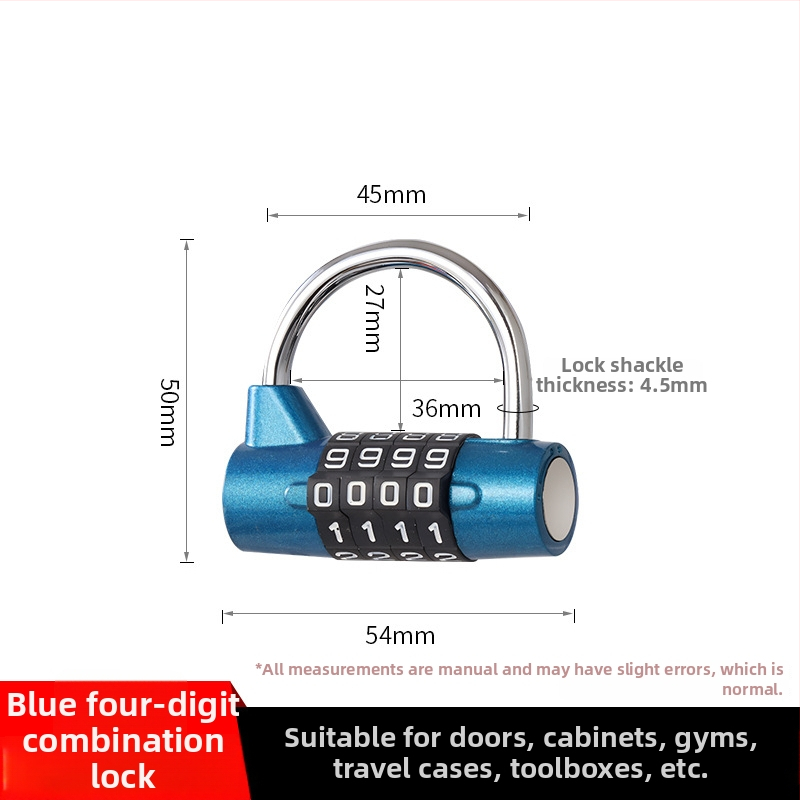 Štvordigitový kovový zámok s heslom, Model 06, univerzálny dizajn, vhodný pre internátne skrinky a dvere skríň, suterén a garáž.