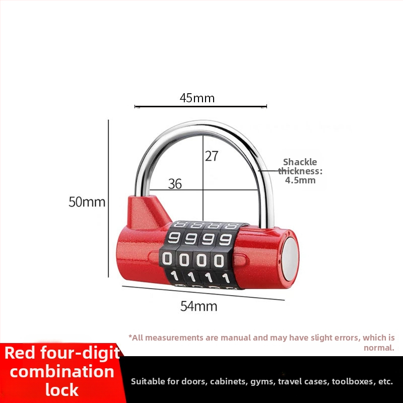 Štvordigitový kovový zámok s heslom, Model 06, univerzálny dizajn, vhodný pre internátne skrinky a dvere skríň, suterén a garáž.