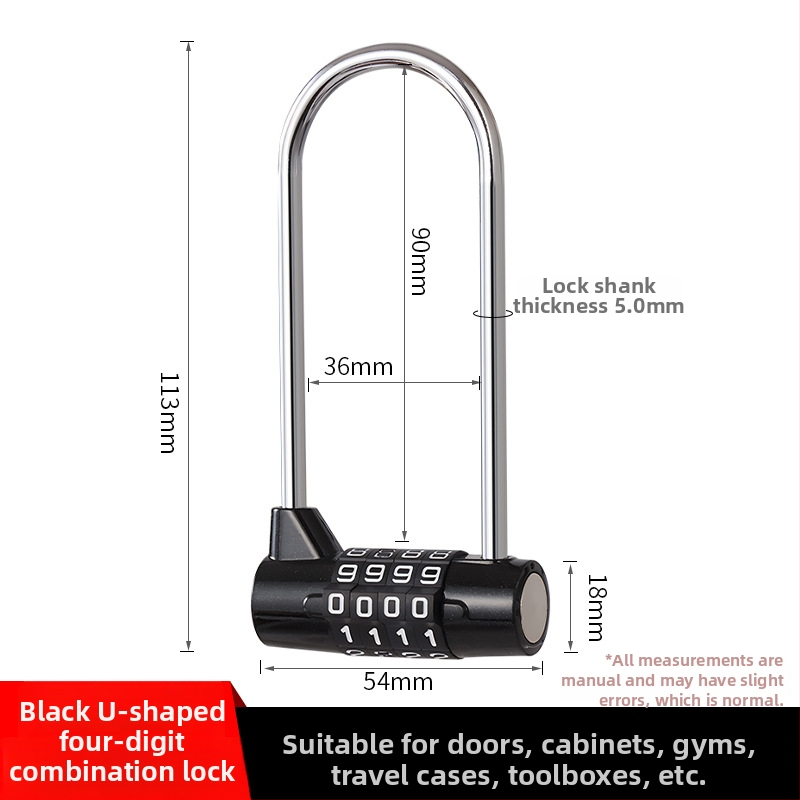Štvordigitový kovový zámok s heslom, Model 06, univerzálny dizajn, vhodný pre internátne skrinky a dvere skríň, suterén a garáž.