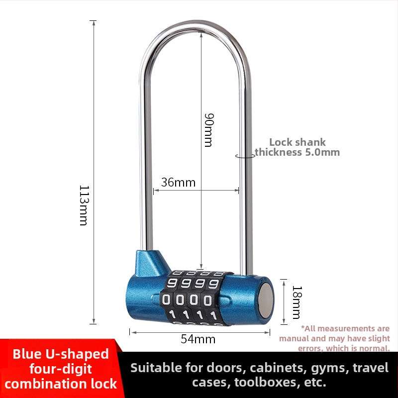 Štvordigitový kovový zámok s heslom, Model 06, univerzálny dizajn, vhodný pre internátne skrinky a dvere skríň, suterén a garáž.