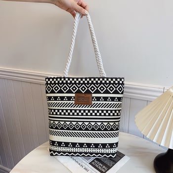 Plátená tote taška pre mestský štýl, model Mj6678, zapínanie na zips, podšívka polyesteru