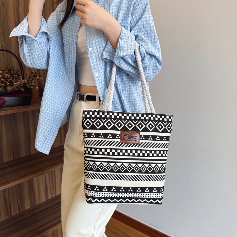 Plátená tote taška pre mestský štýl, model Mj6678, zapínanie na zips, podšívka polyesteru