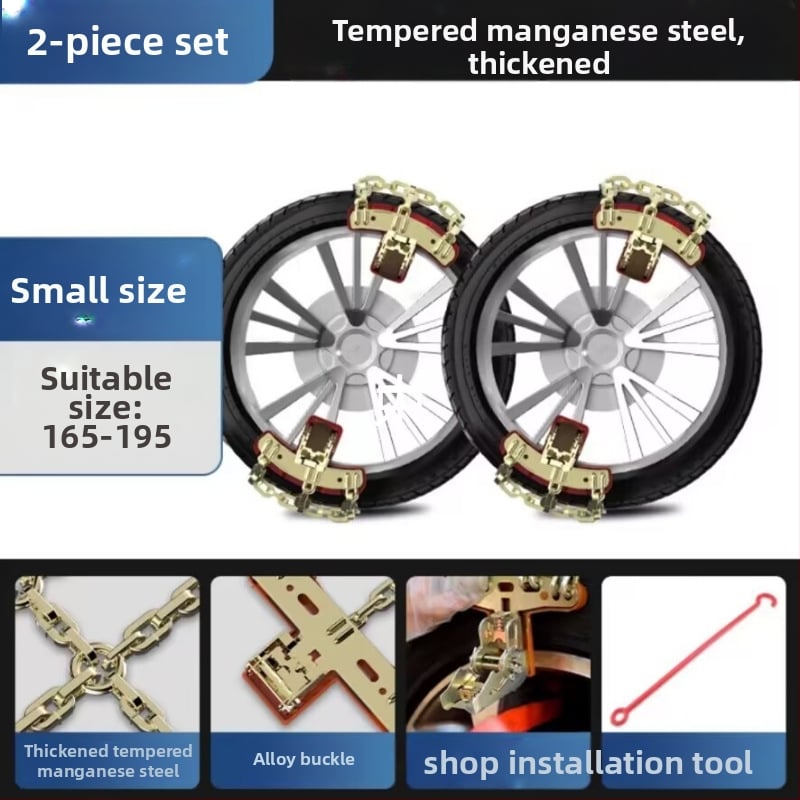 Șine antiderapante din aliaj pentru anvelope de zăpadă, universale pentru sedanuri, SUV-uri și off-road, 1 kg