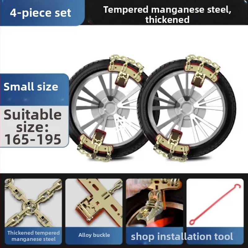 Șine antiderapante din aliaj pentru anvelope de zăpadă, universale pentru sedanuri, SUV-uri și off-road, 1 kg