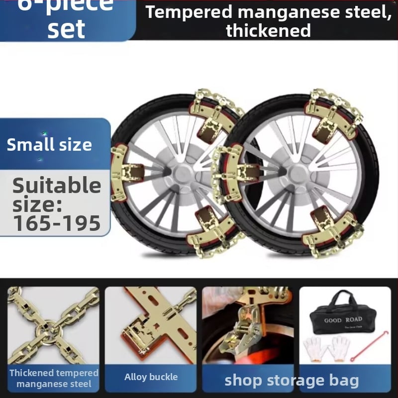 Șine antiderapante din aliaj pentru anvelope de zăpadă, universale pentru sedanuri, SUV-uri și off-road, 1 kg