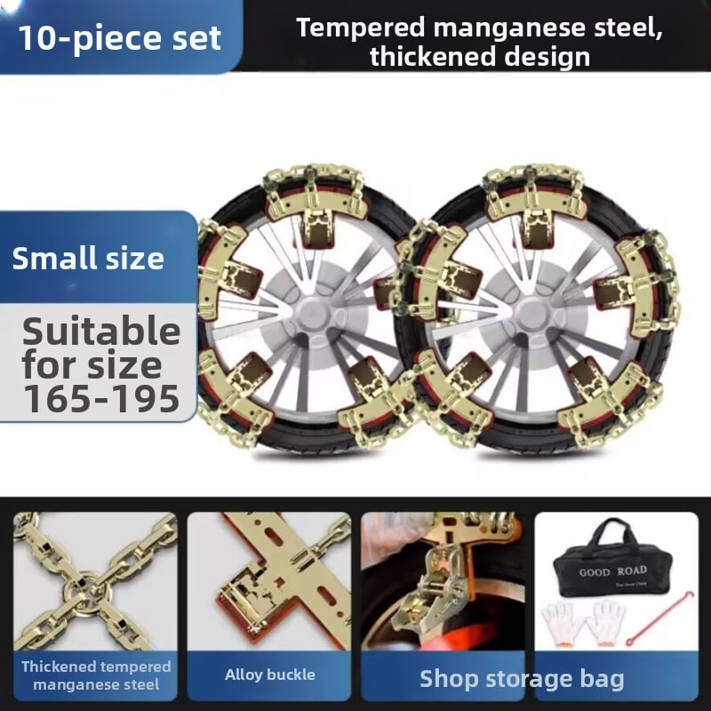 Șine antiderapante din aliaj pentru anvelope de zăpadă, universale pentru sedanuri, SUV-uri și off-road, 1 kg