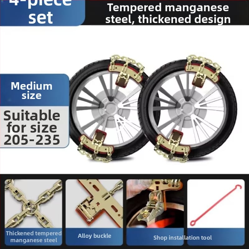 Șine antiderapante din aliaj pentru anvelope de zăpadă, universale pentru sedanuri, SUV-uri și off-road, 1 kg