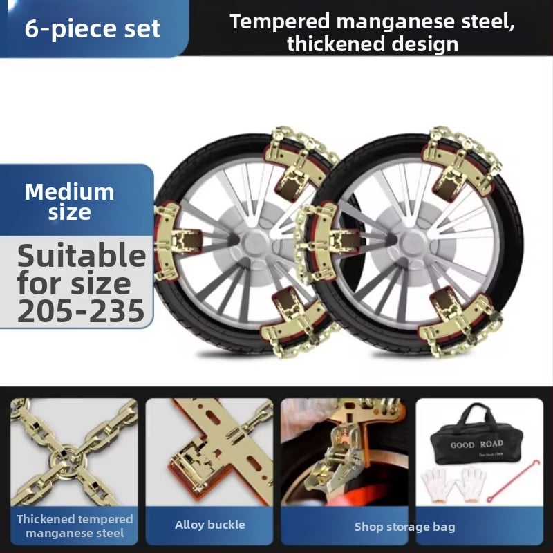 Șine antiderapante din aliaj pentru anvelope de zăpadă, universale pentru sedanuri, SUV-uri și off-road, 1 kg