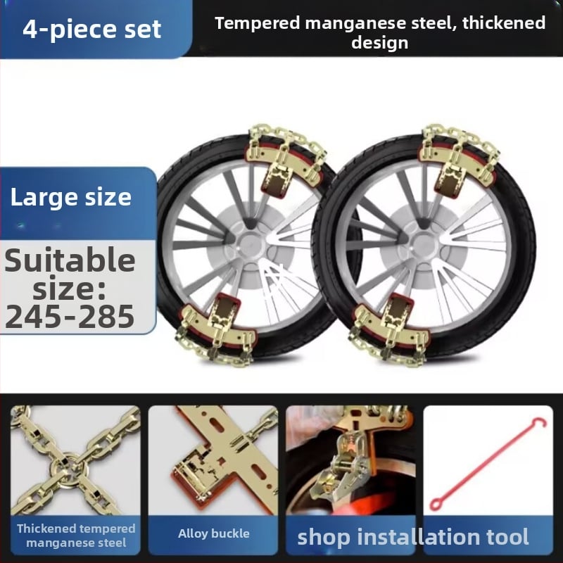 Șine antiderapante din aliaj pentru anvelope de zăpadă, universale pentru sedanuri, SUV-uri și off-road, 1 kg