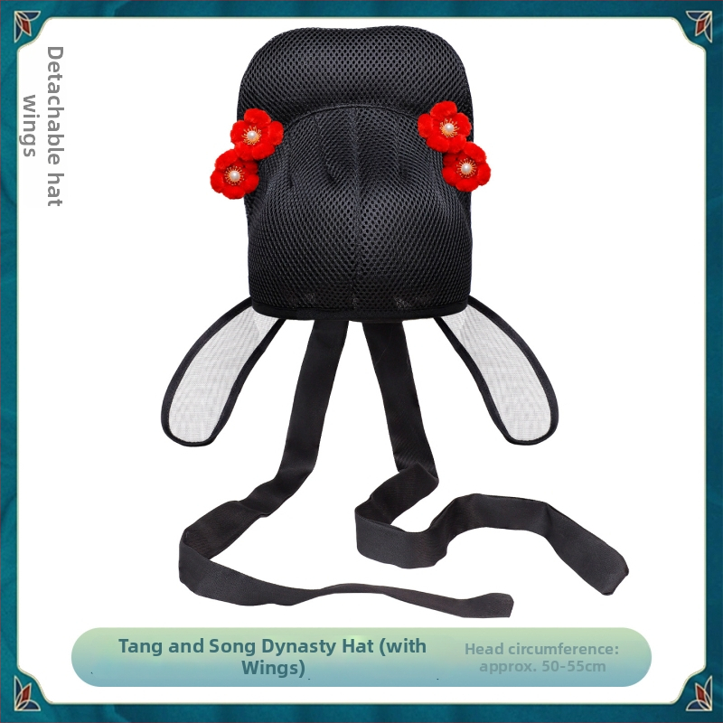 Férfiaknak tervezett ősi stílusú udvari tisztviselő sapka, retro cosplay kiegészítő, mechanikus kidolgozás